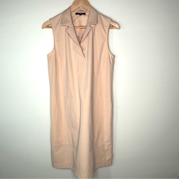 Lafayette 148 Sleeveless Notch Collar Dress – Khaki – 6 – NWOT - Picture 2 of 11